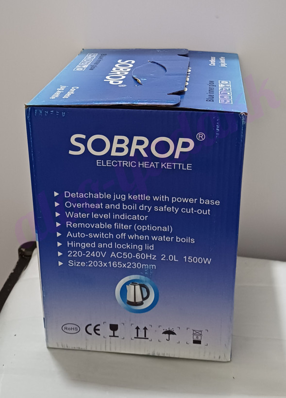 کتری استیل برقی SOBROP مدل SC-20A(بدنه استیل ضدزنگ)