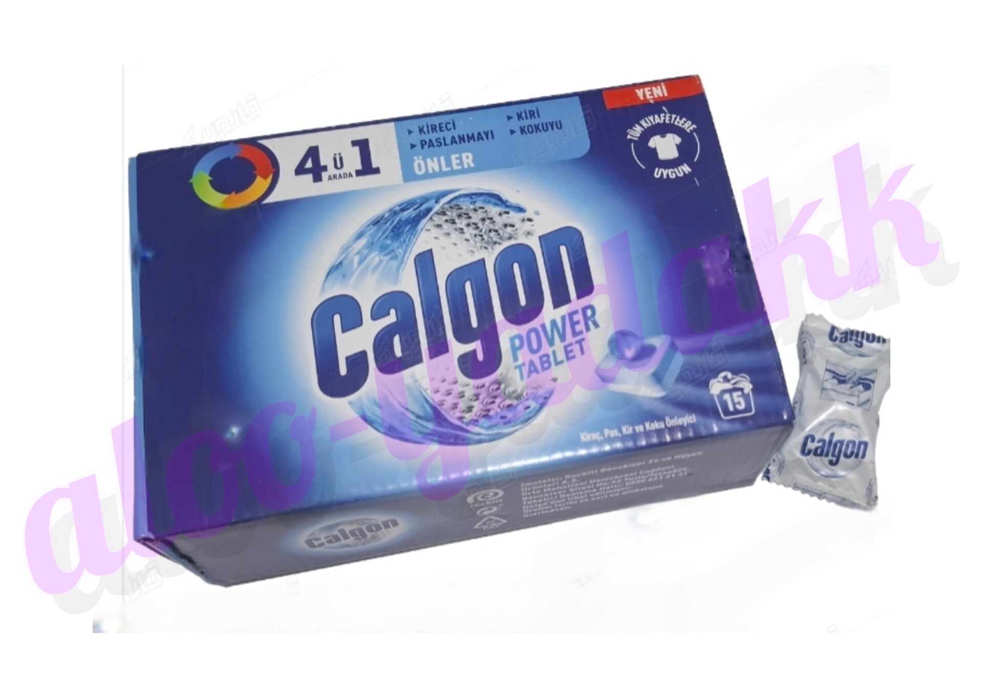 پودر جرمگیر ماشین لباسشویی کالگون (Calgon) 4 در 1 بسته 15 عددی