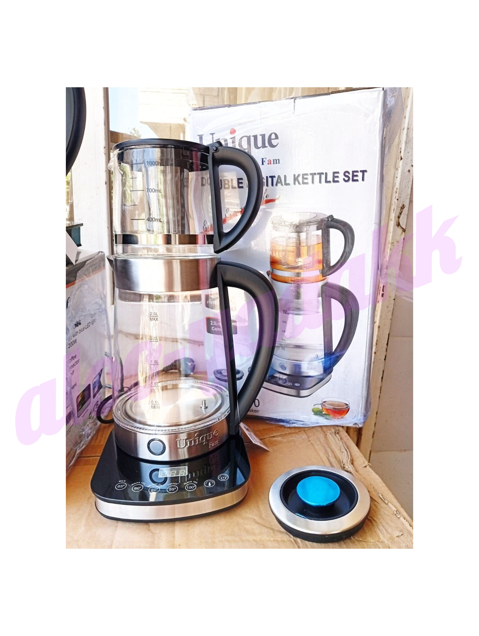 چای ساز روی همی دیجیتال Unique با صفحه نمایش دیجیتالی و ولوم گرم‌کننده