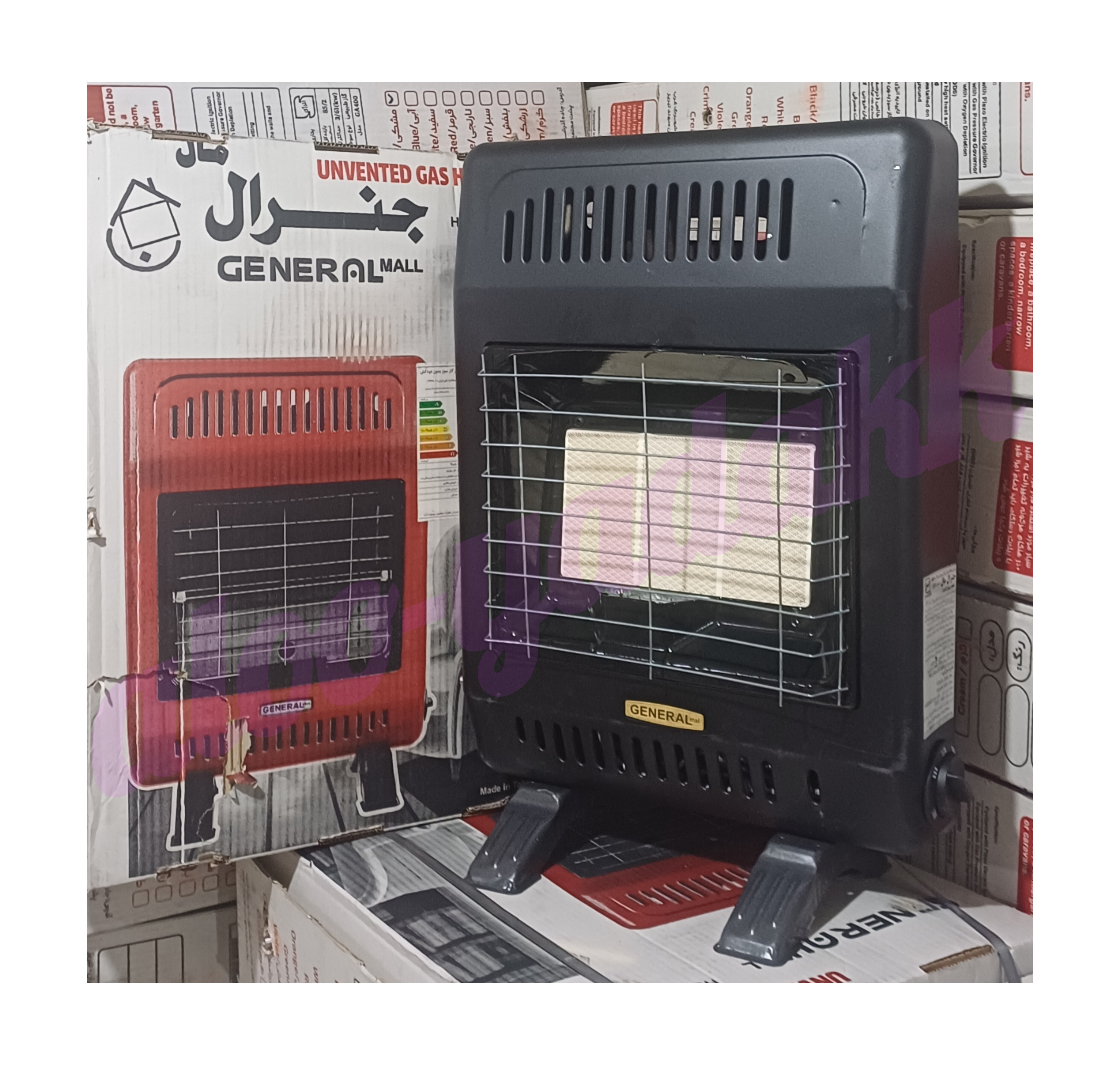 بخاری گازی سفالی بدون دودکش JENERAL MALL با برچسب انرژی و گارانتی ۲ ساله